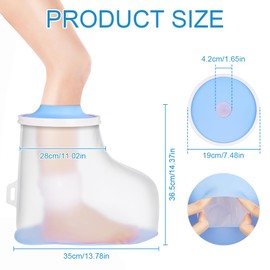 ANOMM Waterproof Foot Cast Cover, Non-Slip Adults Foot Cover for Shower, Reusable Cast Protectors for Ankle, Foot, Cast Bag for Shower Extra Wide for Large Plaster Dressings, After Operation Boots