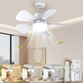 Socket Fan Light, 2 In 1 Ceiling Fans with Lights and remote, 3 Colors 3000K-6500K Dimmable Light Bulb, Socket Breeze Ceiling Fan Easy Screw in E26/E27 Light Base for Bedroom, Indoor, Kitchen
