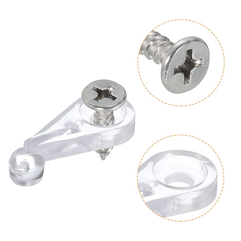 uxcell 26Sets Glass Retainer Clips Kit with Screw, 25mm Plastic