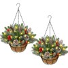 Waipfaru 2 Pack Christmas Decorations Outdoor 2024, Hanging Christmas Baskets