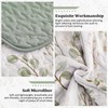 Anibedding King Size Quilt Sets Green Floral Pattern Quilt Bedding