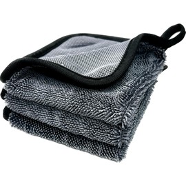 TARO WORKS Car Wash Towel, Super Absorbent, Dryer, Microfiber Cloth, Wiping, 600 GSM, Thick Gray, 9.8 x 9.8 inches (25 x 25 cm), 3 Oblong Sheets