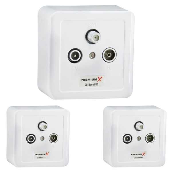 PremiumX 3 x PX3 Antenna Socket, 3-Way End Socket, Antenna