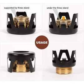 Namvo Mini Spirit Burner Alcohol Stove, Ultralight Portable Camping Alcohol Burner Copper Alloy Furnace Spirit Burner for Outdoor Picnic Hiking Backpacking Black