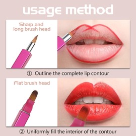 Retractable Dual-ended Lipstick Brush (Gold + Pink)