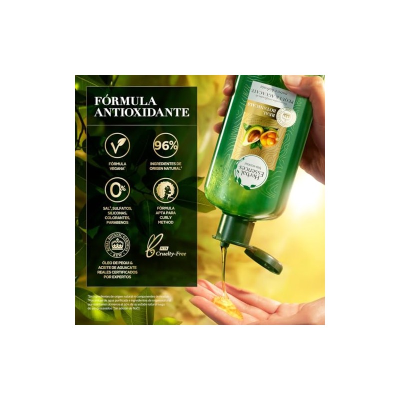 HERBAL ESSENCES BioRenew, Shampoo sin sulfatos ni parabenos para cabello