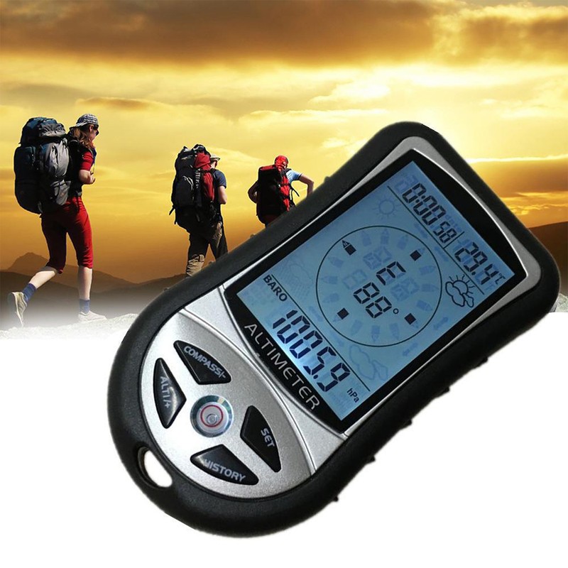 8-in-1 Multifunctional Electronic Altimeter Barometer LCD Digital Compass Thermometer Portable