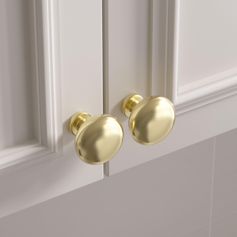 goldenwarm 10 Pack Gold Cabinet Knobs Brushed Brass Dresser Drawer