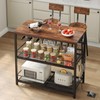 MAHANCRIS Kitchen Island with 3 Shelves, Kitchen Island with Power