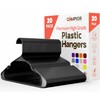 Campior Black Plastic Hangers 20 Pack Heavy-Duty, Space-Saving, Non-Slip, Durable