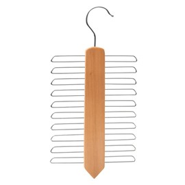 IPEA Elegant Wooden Tie Holder with 20 Bars - Minimal Design Tie Holder - Hanger for Hanging Belts, Scarves, Accessories - Rotating Hook