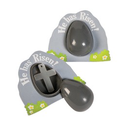 Glow-in-the-Dark Jesus Has Risen Tomb Plastic Easter Eggs with Cross, 12-Pack