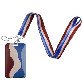 Geiomoo Lanyard with Clip Clasp and Badge Holder, Neck Strap with ID Hard Card Case (Minimalist 3)