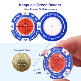 KeoPuals Golf Green Reader - Golf Ball Markers with Level Golf Accessories Golf Putting Green Reading Aid Bubble Golf Training Tool to Improve Your Putting Game Read Greens Acrylic Azure Pink