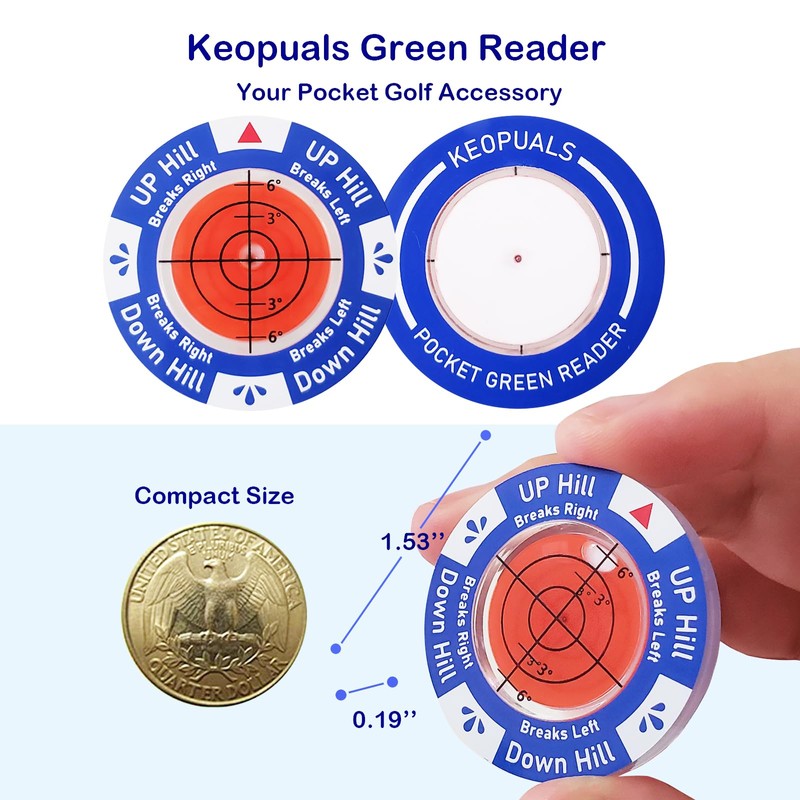 KeoPuals Golf Green Reader - Golf Ball Markers with Level