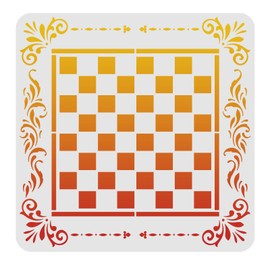 FINGERINSPIRE Modern Checkerboard Template 30x30cm Painting Chess Checkers Lined Gameboard Family Game Home Decor Gift Best Vinyl Large Stencils for Painting on Wood, Canvas, Wall