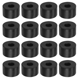 sourcing map Pack of 16 Rubber Spacers 1.2 Inch AD 0.4 Inch ID 0.6 Inch Thick Neoprene Round Vibration Damper Pads Insulator Rubber Washers Bushings for Home Cars Boat Accessories Black