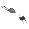AKORD 2 x Black Retractable Key Chain Badge Reel Recoil