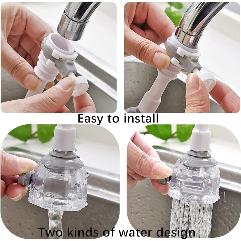 Zerodis Adjustable Splash-Proof Faucet Extender Rotatable Kitchen Water-Saving Tap Nozzle