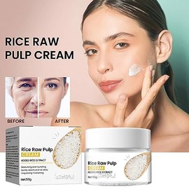 Crema de Agua de Arroz, Crema Facial Reparadora de Arroz de 1.8 Oz Crema Hidratante para la Cara que Se Desvanece Líneas Finas Reparación de la Barrer