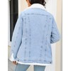 Bellivera Women's Denim Jacket Sherpa Fleece Lined Coats Faux Fur
