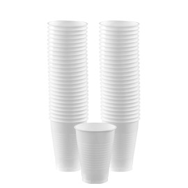 Big Party Pack Premium Frosty White Plastic Cups (12 oz) 50 Count - Stackable, Heavy-Duty & Eco-Friendly Party Drinkware, Vibrant Color & Ultimate Durability