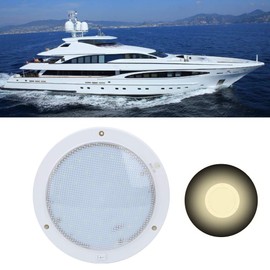 Akozon Deckenleuchte, 42 LEDs, 12 V, 9 W, 840 lm, rund, hohe Helligkeit, für Auto, Boot, Haus (warmweiß)