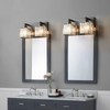 FDPBY Modern Bathroom Vanity Light 2-Lights Modern Black Crystal Bathroom