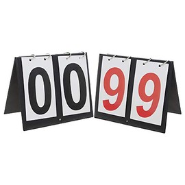 TOPTIE Set of 2 Portable Table Top Scoreboards for Basketball Tennis Sports 00-99-Black Number & Red Number