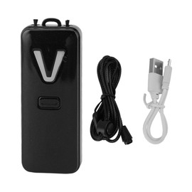 Personal Rechargeable Portable Air Purifier Negative Ion Generator with Hanging Rope Charging Cable Eliminate Smoke Smell Black