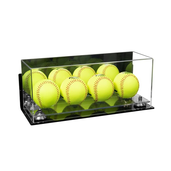 Better Display Cases Acrylic Four Softballs Display Case with Mirror