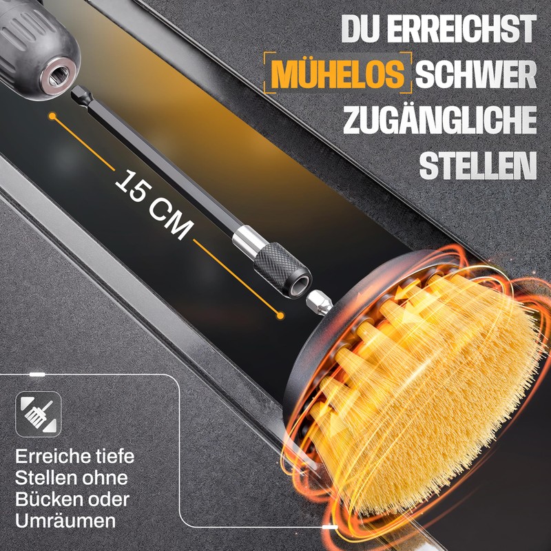 VJM-STORE Brush Attachment Cordless Screwdriver [Set of 6] Medium Hardness