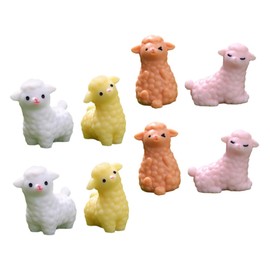 ORFOFE 8pcs Miniature Alpaca Figurines Mini Resin Alpaca Ornaments Tiny Animal Models for Decor