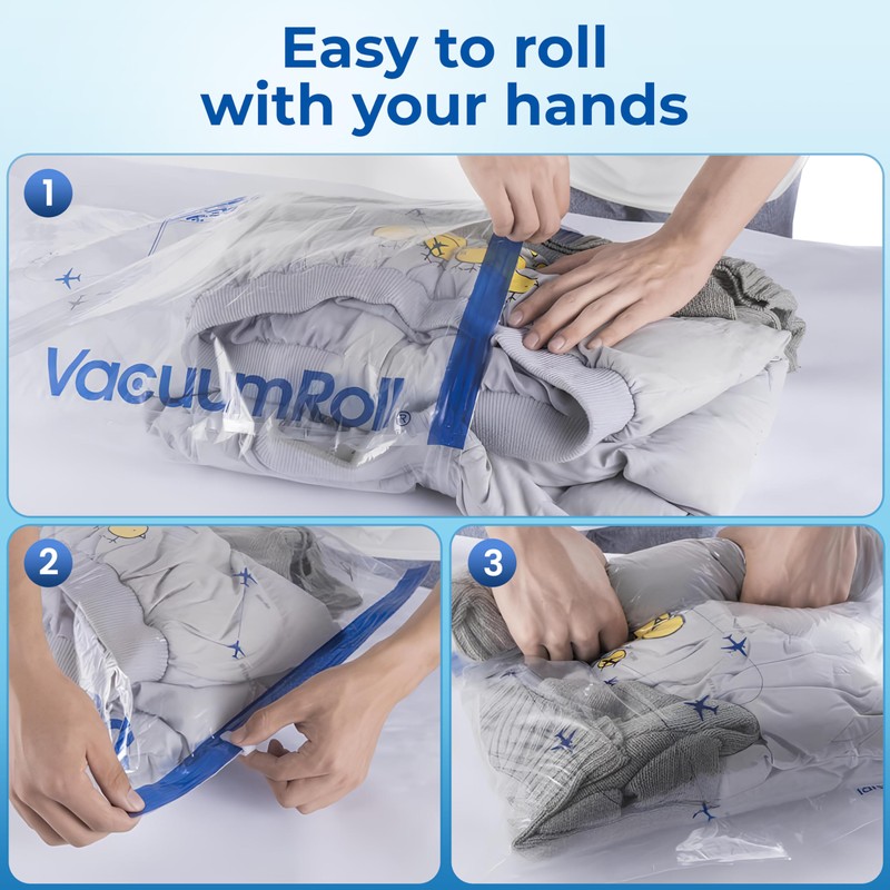 myHodo Travel Compression Bags (14+1 Pack) - Reusable Suction Sacs