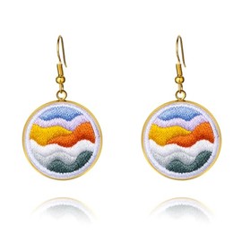 Ctctoo Embroidered Earrings for Women | Gold Dangle & Drop Earrings for Gift Jewelry| Trendy, Fashionable, and Unique Design (C03)