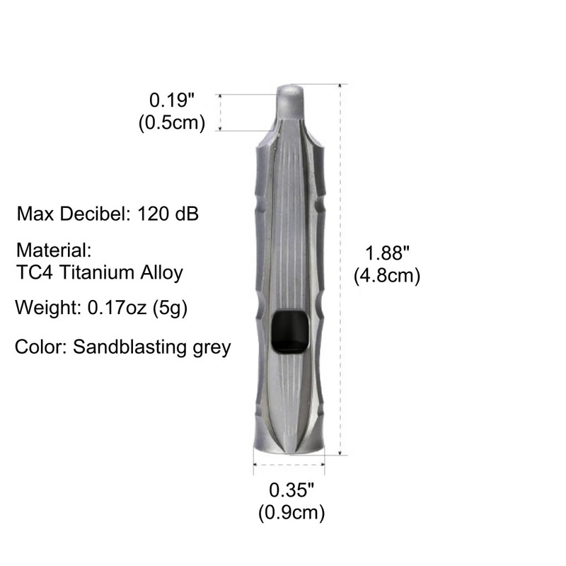 Titanium Whistle EDC Whistle Emergency Survival Safety Loud 120dB Whistle