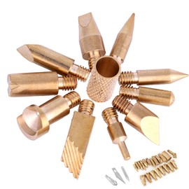 Wood Burning Pen Tips, 23 Pieces Stencils Soldering Iron Pyrography Working Carving Engraving Tool Kit Brass Wood Burning Tip Set for DIY Craft Hobby Woodworking