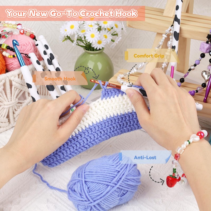 Coopay Crochet Hooks, Crochet Hook with Soft Polymer Clay Handle