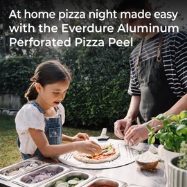 Everdure 14" Aluminum Perforated Pizza Peel - Nonstick, Effortless Sliding, Lightweight Design, Durability for High Heat, Versatility for Pizza & More, Everdure KILN Pizza Oven Accessory