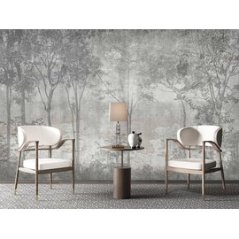 WFBHUA-Vintage Forest Woodland Mural Wallpaper Gray Old Wall Tree Wallpaper for Bedroom Living Room(Not Peel and Stick)