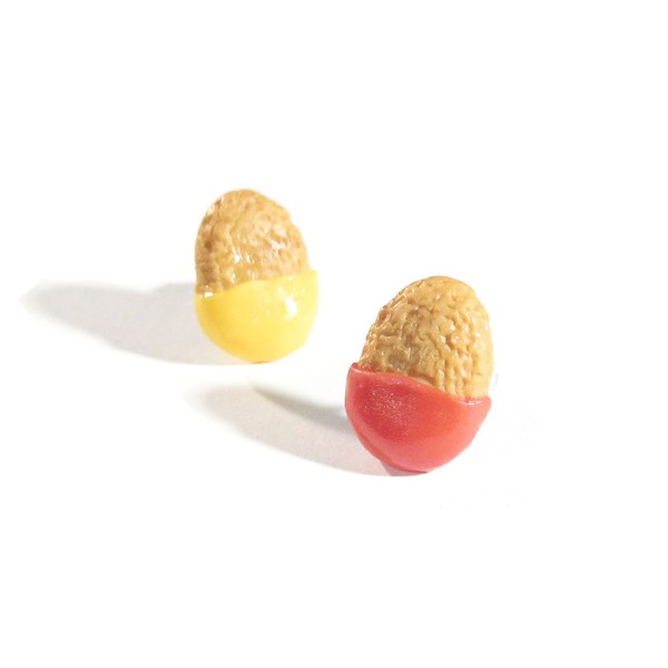 Chicken Nugget Stud Earrings - Tiny Food Jewelry