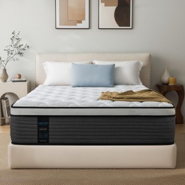 QUEEN ROSE Firm Full Mattress, 12 Inch Hybrid Mattress in a Box, Memory Foam & Independent Innerspring for Comfortable, Pressure Relief, Fiberglass Free