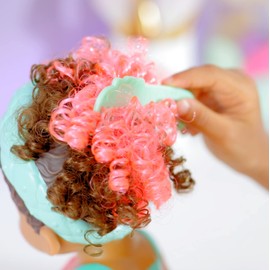 Hasbro Baby Alive Glam Spa Baby Doll, Flamingo, Makeup Toy for Kids 3 and Up, Color Reveal Mani-Pedi and Makeup, 12.4-Inch Waterplay Doll, Black Hair, F3566