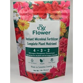 ByFlower - Organic Instant Microbial Fertilizer- Vegan Compost Tea - Probiotic Plant Food for All Plants Types and Mediums - Enchanced Yields and Immunity Naturally- JUST ADD Water!
