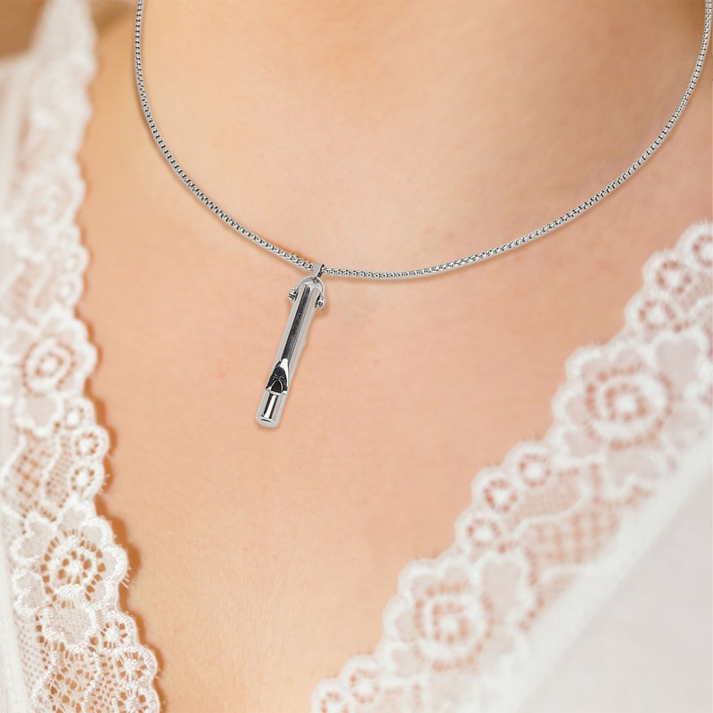 Whistle Pedant Necklace Reduce Anxiety Cylindrical Deep Breathing Stress Relief