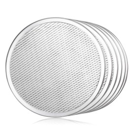 New Star Foodservice 50943 Restaurant-Grade Aluminum Pizza Baking Screen, Seamless, 10-Inch, Pack of 6