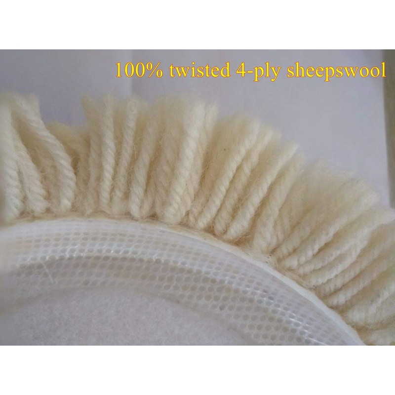 Sisha-A Wool Polishing Pads, 2 Pack 7" (180mm) Buffing Pads