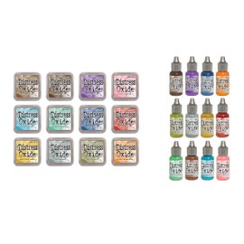 Distress Oxide Ink Pad and Reinker Bundle All 12 Colors - 24 Pack