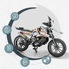JOMIOD Technik Motorcycle Building Blocks for KTM-790, 435 Clamping Blocks Technology Off-Road Motorcycle Construction Kit, MOC Super Motorcycle Construction Toy Model Compatible with Lgo