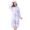 RONGTAI Womens Long Robes Plush Fleece Print Star Nightgown Thick